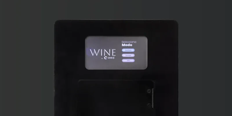 Selección del modo Vino en la pantalla táctil del enfriador CHILL IT WINE